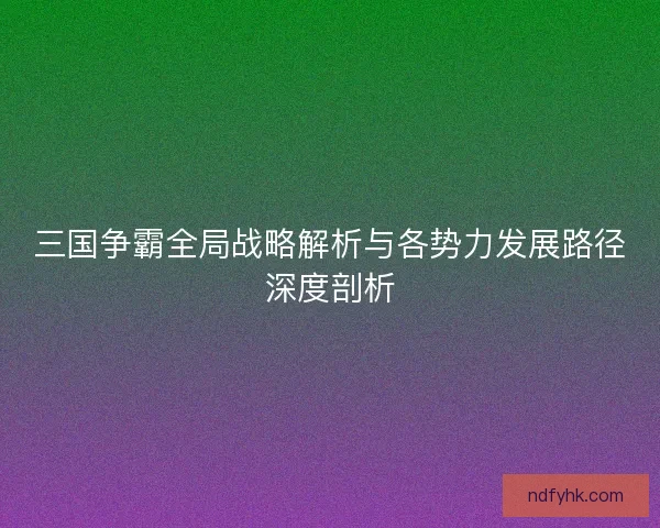 三国争霸全局战略解析与各势力发展路径深度剖析 三国争霸全局战略解析与各势力发展路径深度剖析